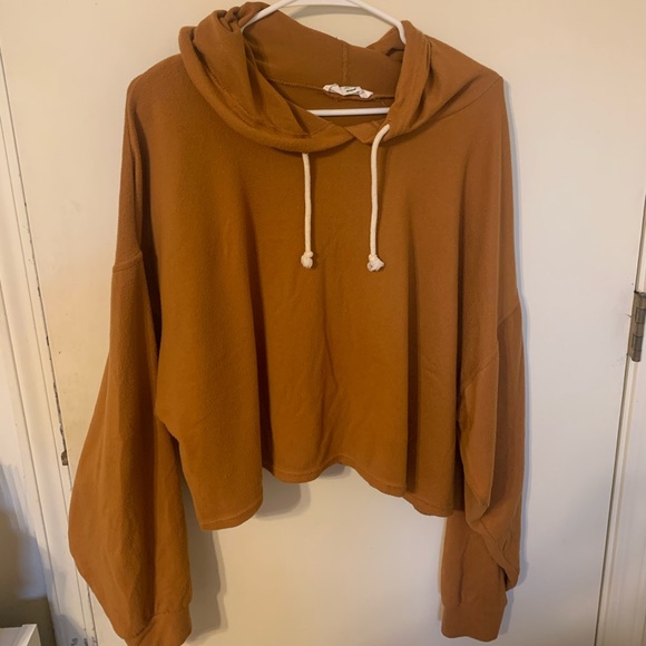 Cropped soft orange hoodie - Picture 1 of 5